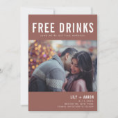 Funny Free Drinken Foto Rust Wedding Save Date Save The Date (Voorkant)