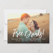 Funny Free Drinken Foto Save the Date Announding Kaart (Voorkant)