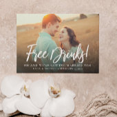 Funny Free Drinken Foto Save the Date Announding Kaart
