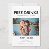 Funny Free Drinken Foto van Lesbian Save the Date (Voorkant)