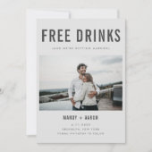 Funny Free Drinken Foto Wedding Save the Date (Voorkant)
