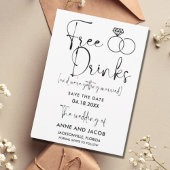 Funny Free Drinken Foto Wedding Save the Date