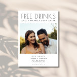 Funny Free Drinken Foto Wedding Save the Date<br><div class="desc">Maak je klaar om te vieren met onze Funny Free Drinken Photo Wedding Save the Date! Met de speelse boodschap 'Free drinken and a happily ever after' is deze kaart ideaal om een vleugje humor toe te voegen aan uw trouwaankondigingen. Met een gekoesterde foto op de voorkant en een andere...</div>