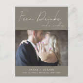Funny Free Drinken Foto Wedding Save the Date Aankondigingskaart (Voorkant)