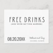 Funny Free Drinken Foto Wedding Save the Date Aankondigingskaart (Voorkant)
