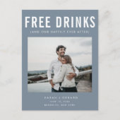 Funny Free Drinken Foto Wedding Save the Date Aankondigingskaart (Voorkant)