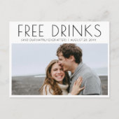 Funny Free Drinken Foto Wedding Save the Date Aankondigingskaart (Voorkant)