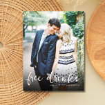 Funny Free Drinken Foto Wedding Save the Date Aankondigingskaart<br><div class="desc">Proost op Liefde & Lachen! Introductie van onze gratis Drinken Photo Funny Wedding Save the Date briefkaart - de perfecte mix van plezier en romance voor uw speciale dag. Leg je unieke liefdesverhaal vast met een gepersonaliseerde foto, waarin je samen je vreugdevolle momenten belicht. Of het nu een speelse toast...</div>