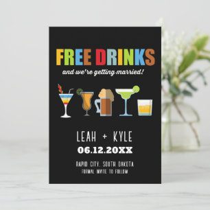 Funny Free Drinken Foto Wedding Save the Date Kaart