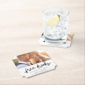 Funny Free Drinken Foto Wedding Save the Date Kartonnen Onderzetters (Insitu)