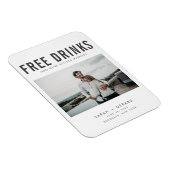 Funny Free Drinken Foto Wedding Save the Date Magneet (Rechterzijde)