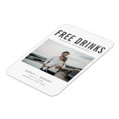 Funny Free Drinken Foto Wedding Save the Date Magneet (Linkerzijde)