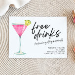 Funny Free Drinken Modern Photo Wedding Save The Date<br><div class="desc">Grappig,  sla de datumkaarten op voor het leuke koppel dat niet kan wachten om te vieren met familie en vrienden op hun bruiloft. Gratis drinken (en we gaan trouwen!) kleurrijk cocktaildesign is gepersonaliseerd met je trouwgegevens en je verloving foto op de achterkant.</div>