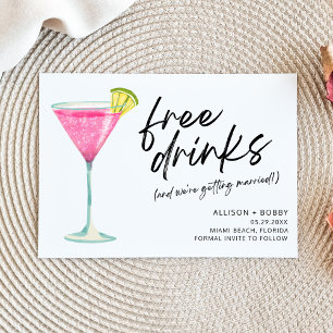 Funny Free Drinken Modern Photo Wedding Save The Date