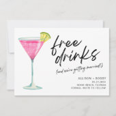 Funny Free Drinken Modern Photo Wedding Save The Date (Voorkant)