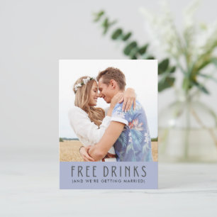 Funny Free Drinken Photo Budget Save the Date Aankondigingskaart