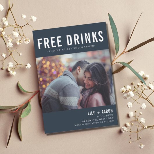 Funny Free Drinken Photo Navy Wedding Save The Date