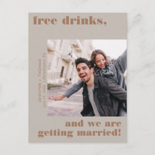 Funny Free Drinken Photo Save the Date Briefkaart