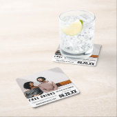 Funny Free Drinken Photo Save the Date Kartonnen Onderzetters (Insitu)