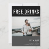 Funny Free Drinken Photo Wedding Save The Date (Voorkant)