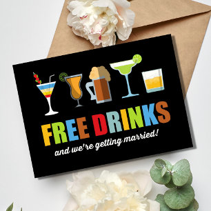 Funny Free Drinken Photo Wedding Save The Date