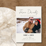 Funny Free Drinken Photo Wedding Save The Date<br><div class="desc">Een grappige bruiloft bespaart de datumkaarten die altijd een grote hit zijn voor familie en vrienden. Gratis drinken (en we gaan trouwen) fotoontwerp - pas de voor- en achterkant van de kaart aan met je trouwgegevens.</div>