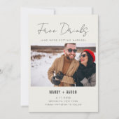 Funny Free Drinken Photo Wedding Save The Date (Voorkant)