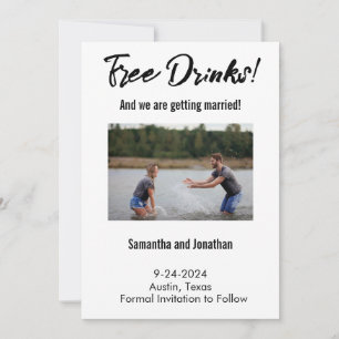 Funny Free Drinken Save the Date Kaart
