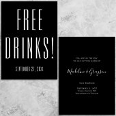 Funny Free Drinken Wedding Black Save the Date