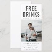 Funny Free Drinken Wedding Photo Save the Date (Voorkant / Achterkant)