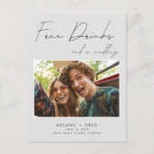 Funny Free Drinken Wedding Photo Save the Date Aankondigingskaart (Voorkant)