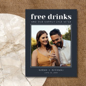 Funny Free Drinken Wedding Photo Save the Date Aankondigingskaart