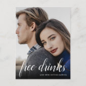 Funny Free Drinken Wedding Photo Save the Date Aankondigingskaart (Voorkant)