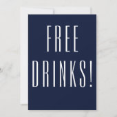 Funny Free Drinken Wedding Save the Date (Voorkant)