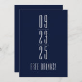 Funny Free Drinken Wedding Save the Date (Voorkant / Achterkant)