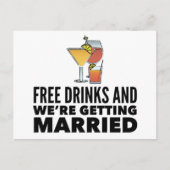 Funny Free Drinken Wedding Save the Date Aankondigingskaart (Voorkant)
