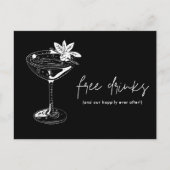 Funny Free Drinken Wedding Save the Date Aankondigingskaart (Voorkant)