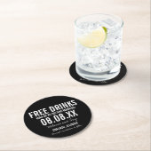 Funny Free Drinken Wedding Save the Date Ronde Kartonnen Onderzetter (Insitu)
