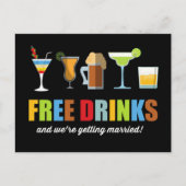 Funny Free Drinken Wedding Save the Dates Aankondigingskaart (Voorkant)