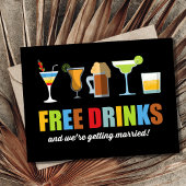 Funny Free Drinken Wedding Save the Dates Aankondigingskaart