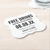 Funny Free Drinken Wedding Save the Dates Kartonnen Onderzetters (Gekanteld)