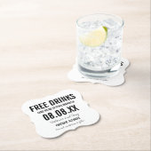 Funny Free Drinken Wedding Save the Dates Kartonnen Onderzetters (Insitu)