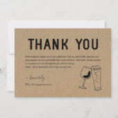 Funny Free Drinken Wine & Beer Hartelijk dank Bedankkaart (Voorkant)