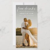 Funny Free Drinks Bookmark Modern Photo Save The Date (Voorkant)