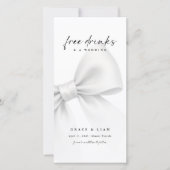 Funny Free Drinks Bow Modern Script Bookmark Save The Date (Voorkant)