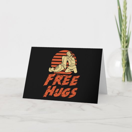 Funny Free Hugs - Braziliaanse Jiu-Jitsu, BJJ Gift Kaart (Voorkant)