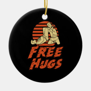 Funny Free Hugs - Braziliaanse Jiu-Jitsu, BJJ Gift Keramisch Ornament