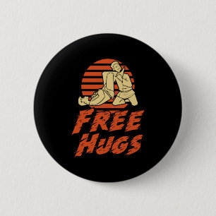 Funny Free Hugs - Braziliaanse Jiu-Jitsu, BJJ Gift Ronde Button 5,7 Cm