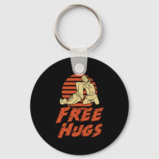 Funny Free Hugs - Braziliaanse Jiu-Jitsu, BJJ Gift Sleutelhanger (Voorkant)