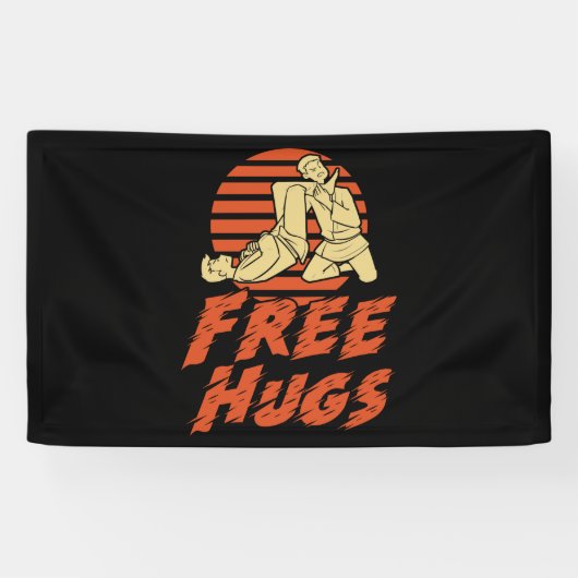 Funny Free Hugs - Braziliaanse Jiu-Jitsu, BJJ Gift Spandoek (Horizontaal)